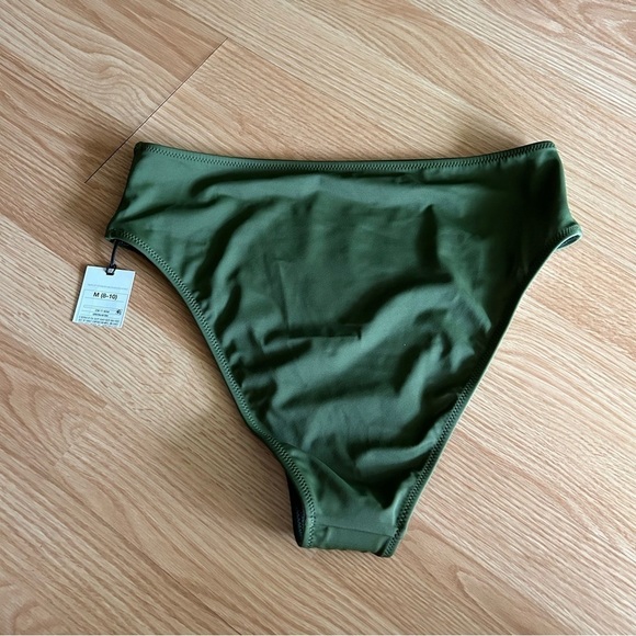NWT Shade & Shore High Waist Cheeky Green Bikini Bottom Medium - Picture 7 of 7
